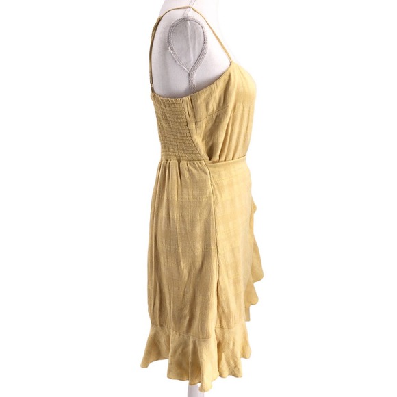 🚨American Eagle Outfitters Womens Size XL Faux Wrap Cami Dress Summer Yellow - Picture 4 of 10